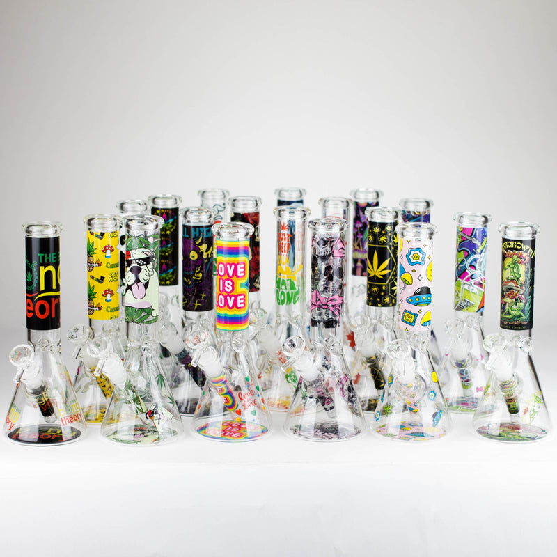 O 10″ Design Exclusive License Glass Bong Beaker Bong-Box of 20 [DCK014-COMBO D]