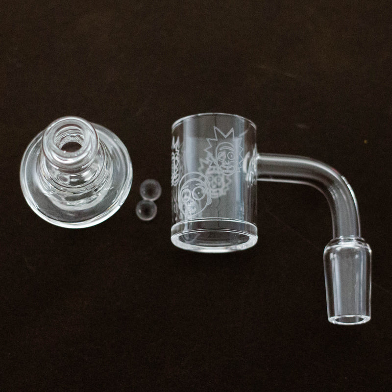 O RUKIOO | 14mm Male 90 degree quartz banger with carb cap-Box of 12 [SMKJ-061]