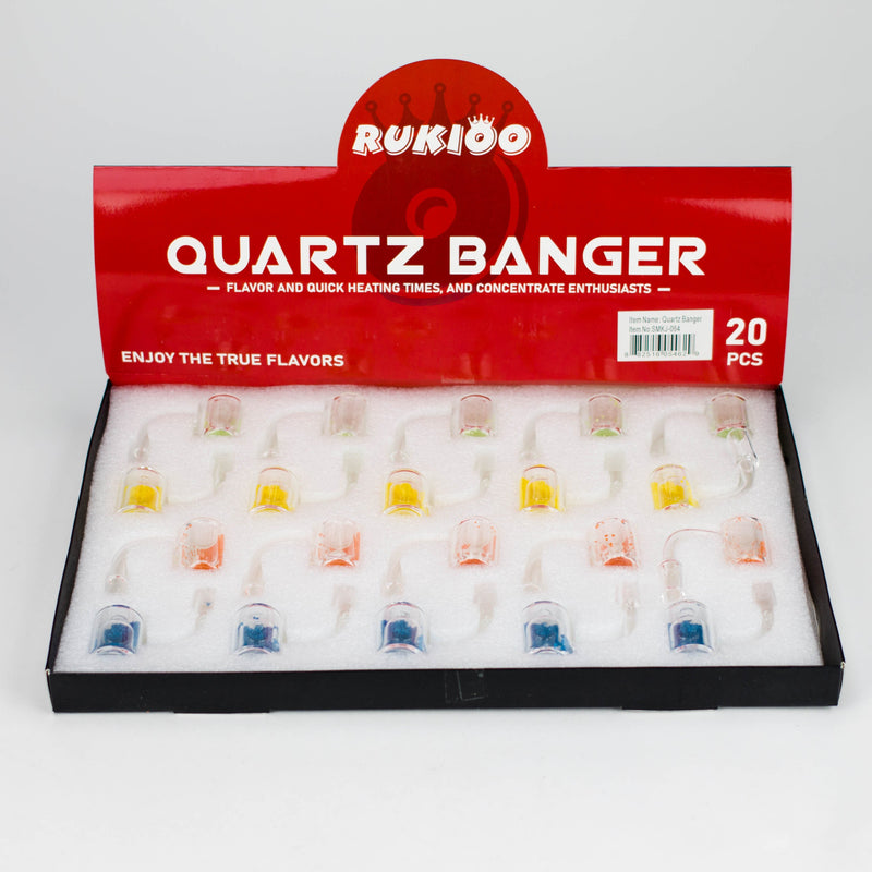 O RUKIOO | 14mm Male 90 degree Thermal quartz banger-Box of 12 [SMKJ-064]