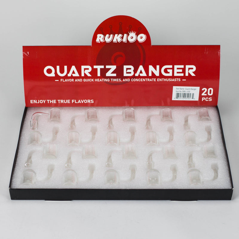 O RUKIOO | 14mm Male 90 degree and Flat top Banger-Box of 20 [SMKJ-059]