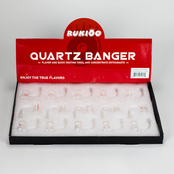 O RUKIOO | 14mm Male 90 degree quartz banger with bead-Box of 12 [SMKJ-062]