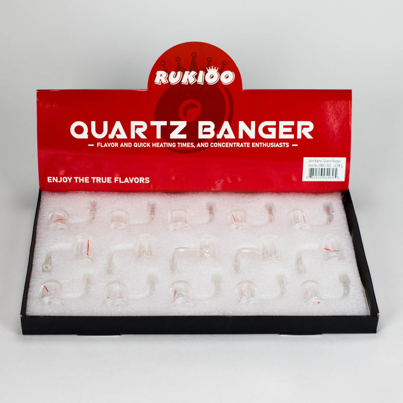 O RUKIOO | 14mm Male 90 degree quartz banger with bead-Box of 12 [SMKJ-062]