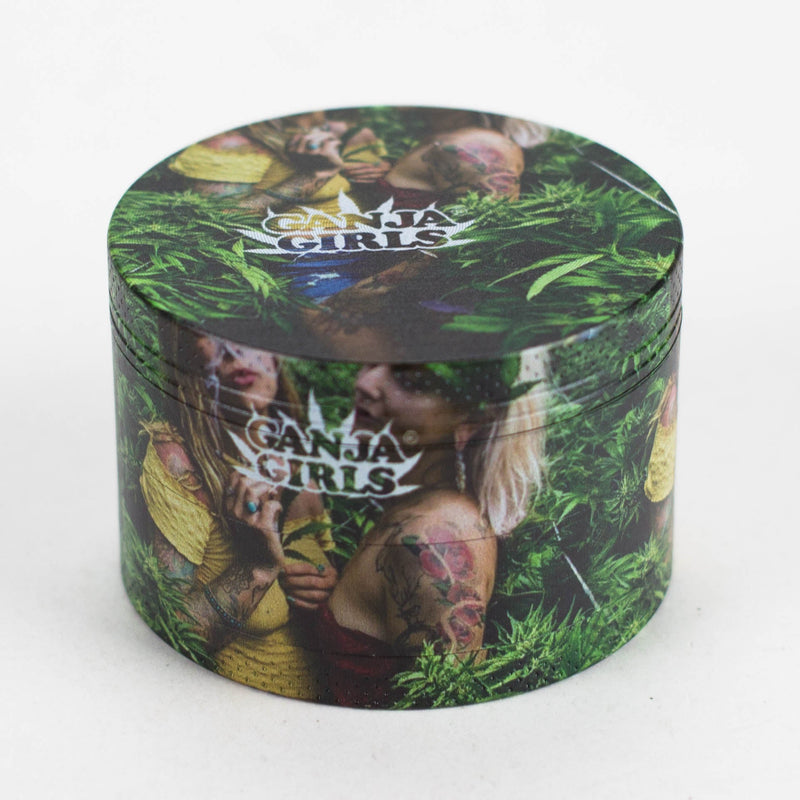 O 4 Layes 63mm Ganja Girls assorted Design Metal Grinder Box of 6 [SMKZ-001]