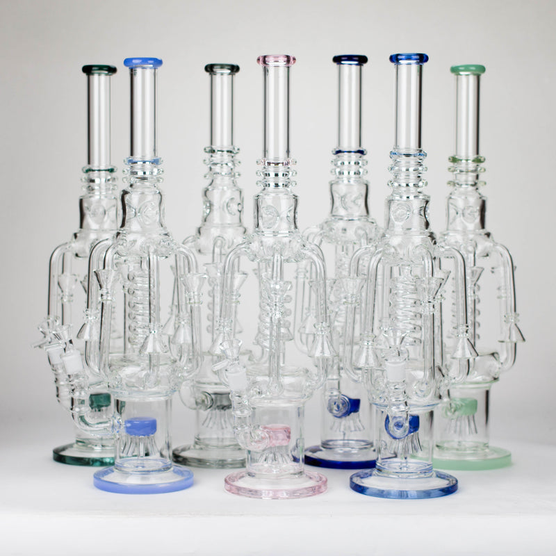 O 19" Coil Glass water recycle bong [C1576]