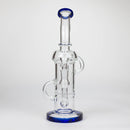 11″ Straight Tube Glass Recycler Bong With Color Base [C1556] Glass Bong Canadian Distributor