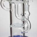 11″ Straight Tube Glass Recycler Bong With Color Base [C1556] Glass Bong Canadian Distributor