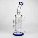 11″ Straight Tube Glass Recycler Bong With Color Base [C1556] Glass Bong Canadian Distributor