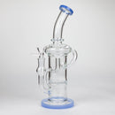 11″ Straight Tube Glass Recycler Bong With Color Base [C1556] Glass Bong Canadian Distributor Jade Blue