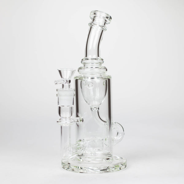 O 10″ Straight Tube Recycler Glass Bong [C1555]