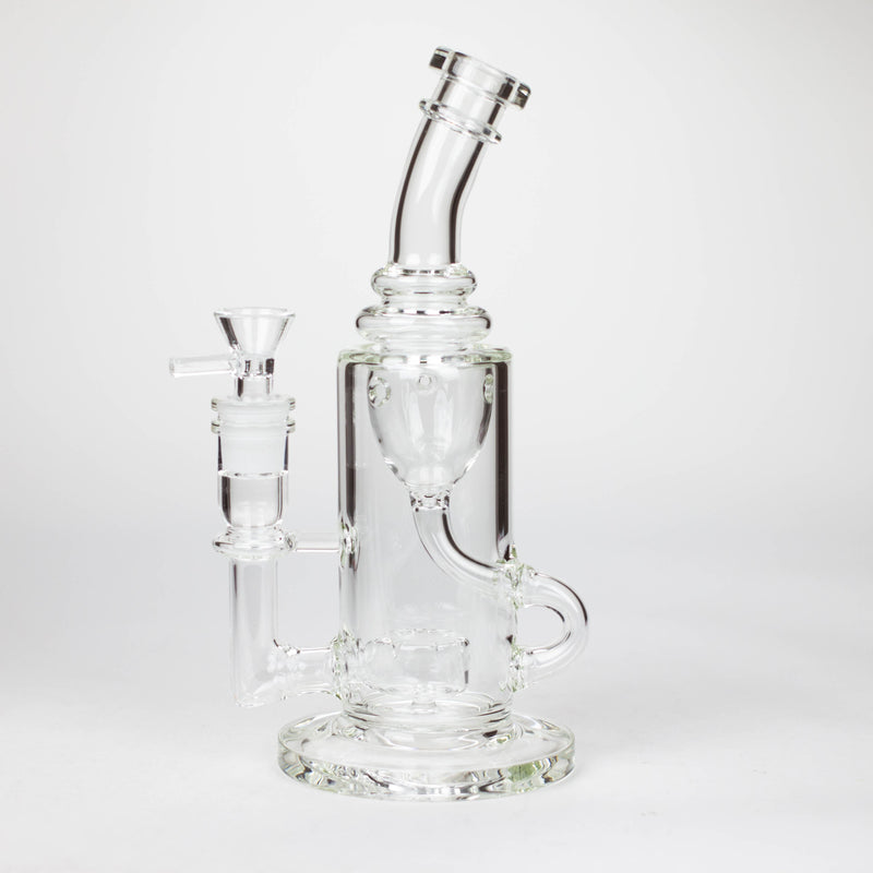 O 10″ Straight Tube Recycler Glass Bong [C1555]