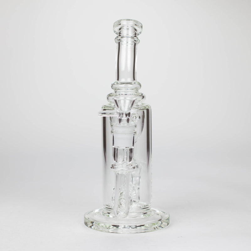 O 10″ Straight Tube Recycler Glass Bong [C1555]