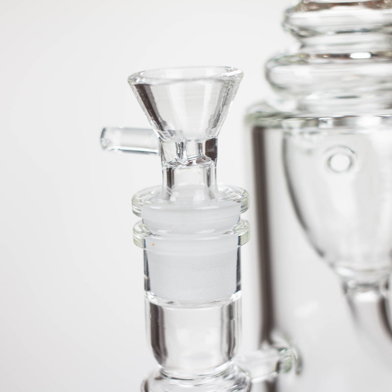 O 10″ Straight Tube Recycler Glass Bong [C1555]