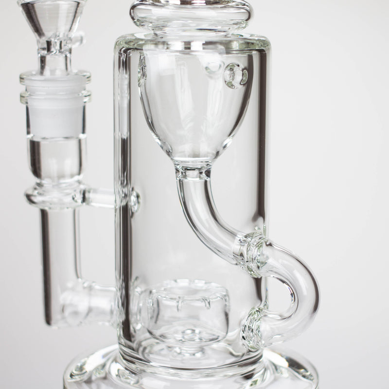 O 10″ Straight Tube Recycler Glass Bong [C1555]