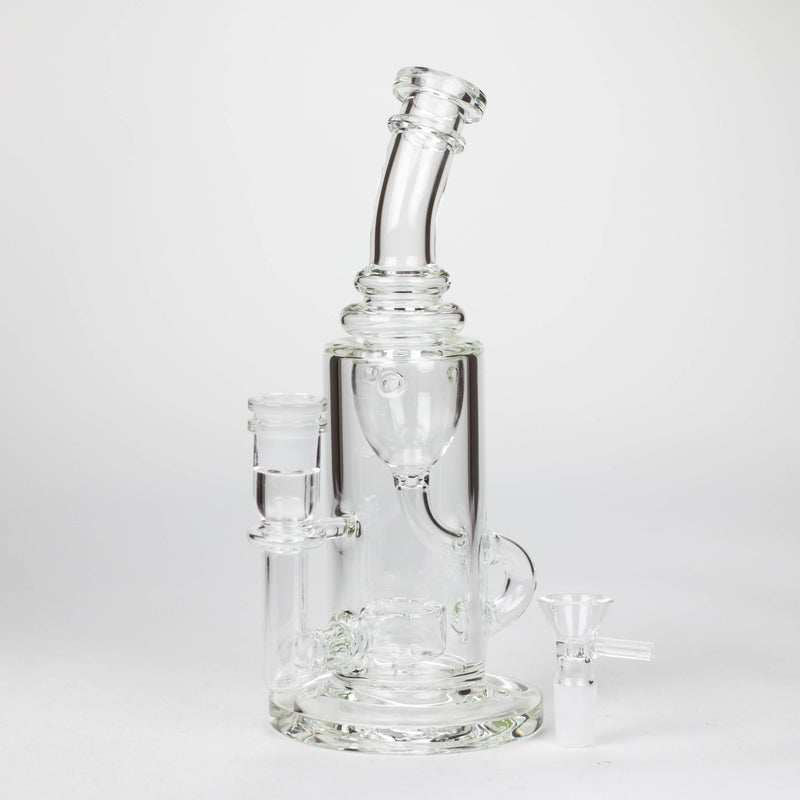 O 10″ Straight Tube Recycler Glass Bong [C1555]