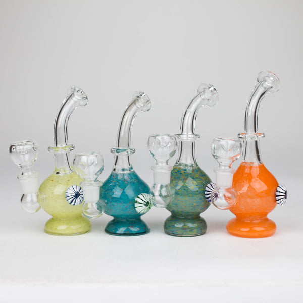 O 6" Bent neck bong with decoration-Color Assorted