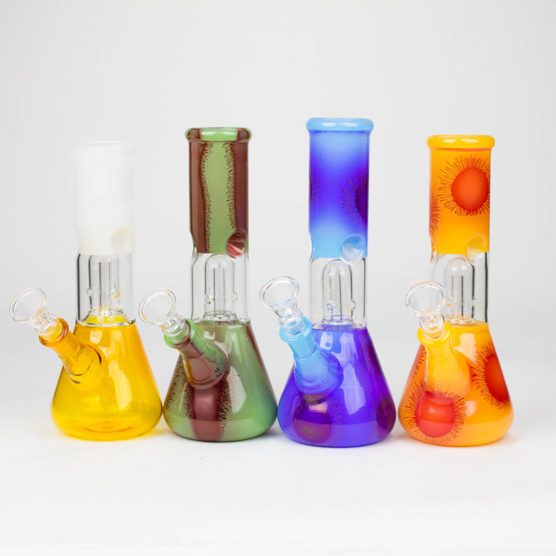 O 8" Dome Percolator glass water Bong-Assorted