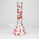 10" Glass Bong With Happy Valentine's Day Design Glass Bong 777 Smoke