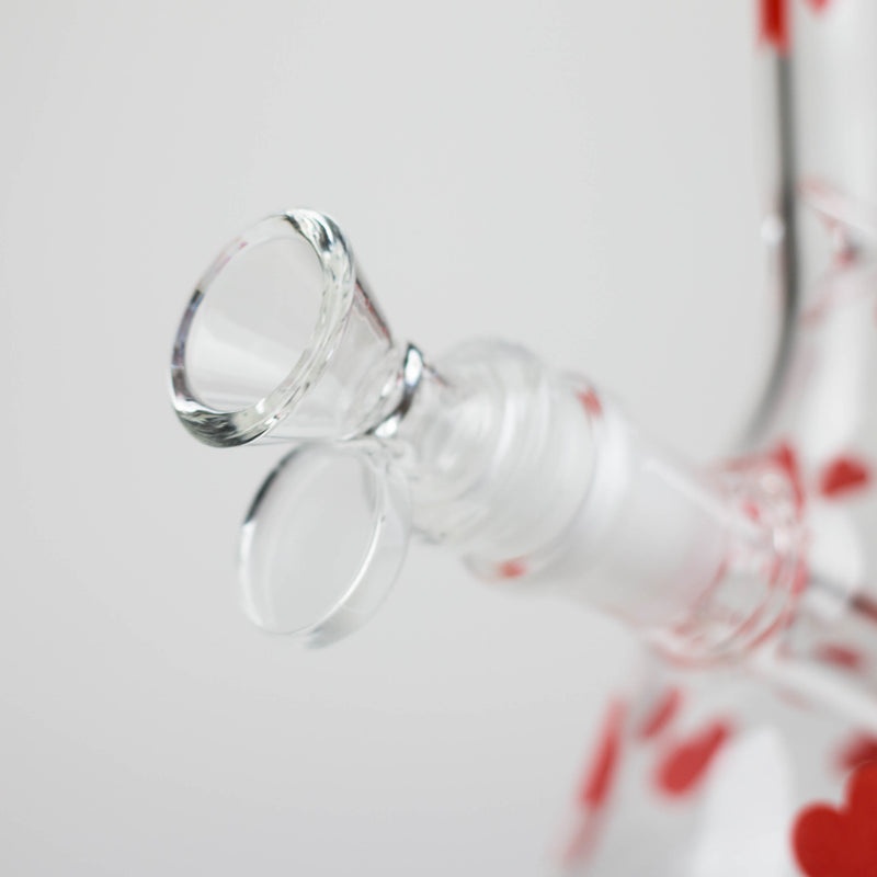 O 10" Glass Bong With Happy Valentine's Day Design