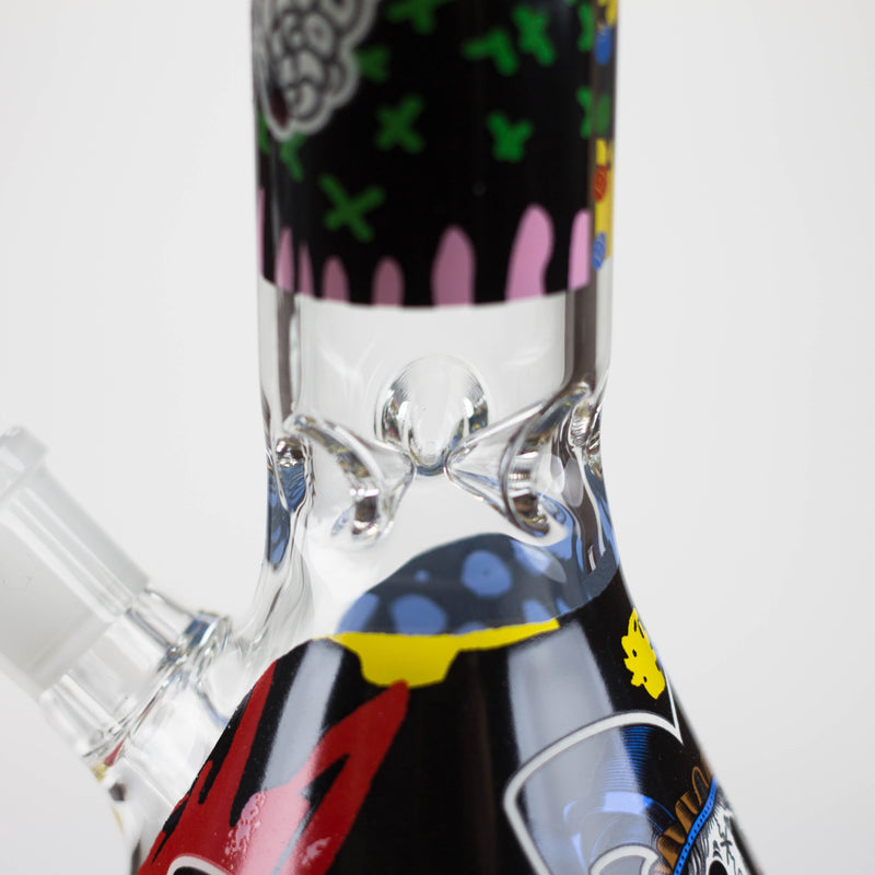 O 10" Glass Bong With Clown Design