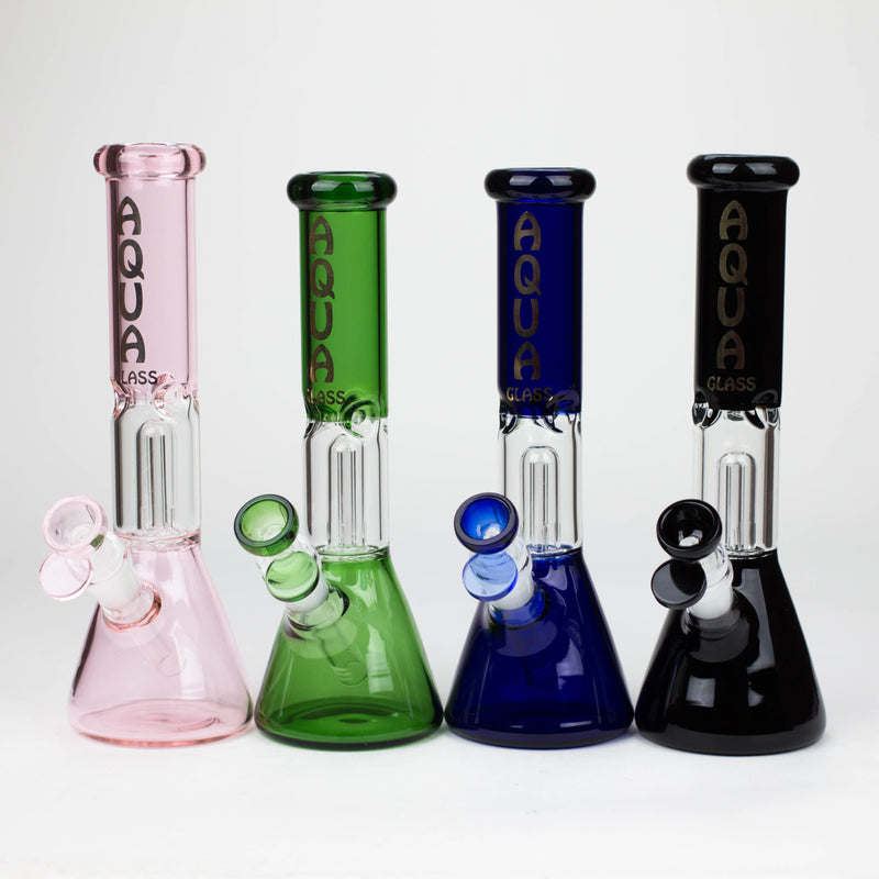 O AQUA | 10″ Glass Bong with Percolator & Bowl Box of 8 [B2]