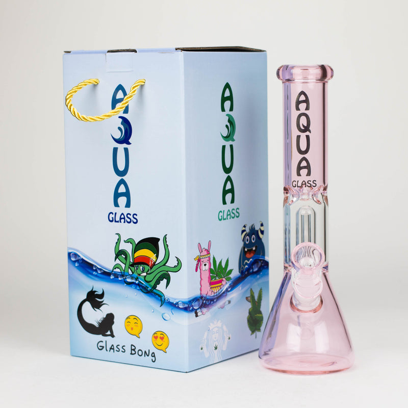 O AQUA | 10″ Glass Bong with Percolator & Bowl Box of 8 [B2]