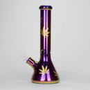 14" Leaf 7mm Glass Bong – Rainbow Oil Slick [AK080] Glass Bong Canadian Distributor