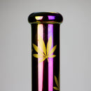 14" Leaf 7mm Glass Bong – Rainbow Oil Slick [AK080] Glass Bong Canadian Distributor