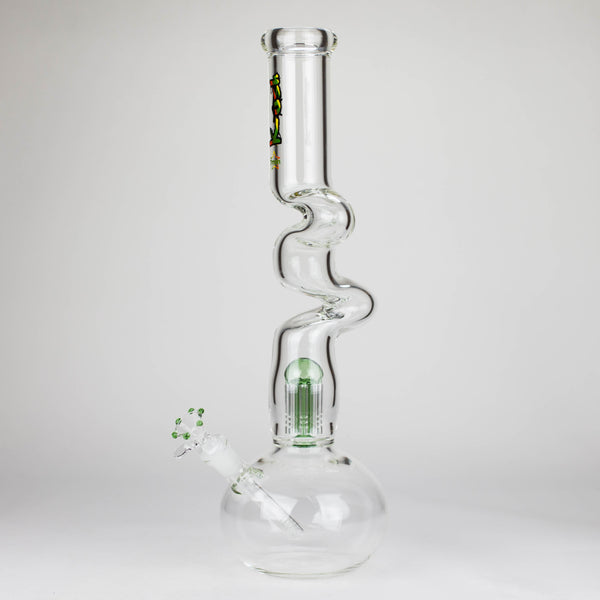 O Kush | 17" Zig-Zag Rasta 420 glass bong