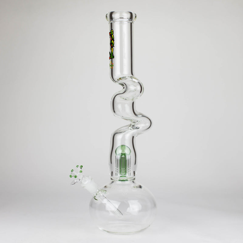 O Kush | 17" Zig-Zag Rasta 420 glass bong