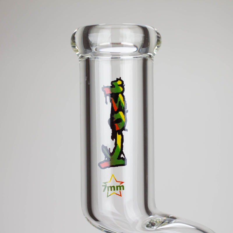 O Kush | 17" Zig-Zag Rasta 420 glass bong