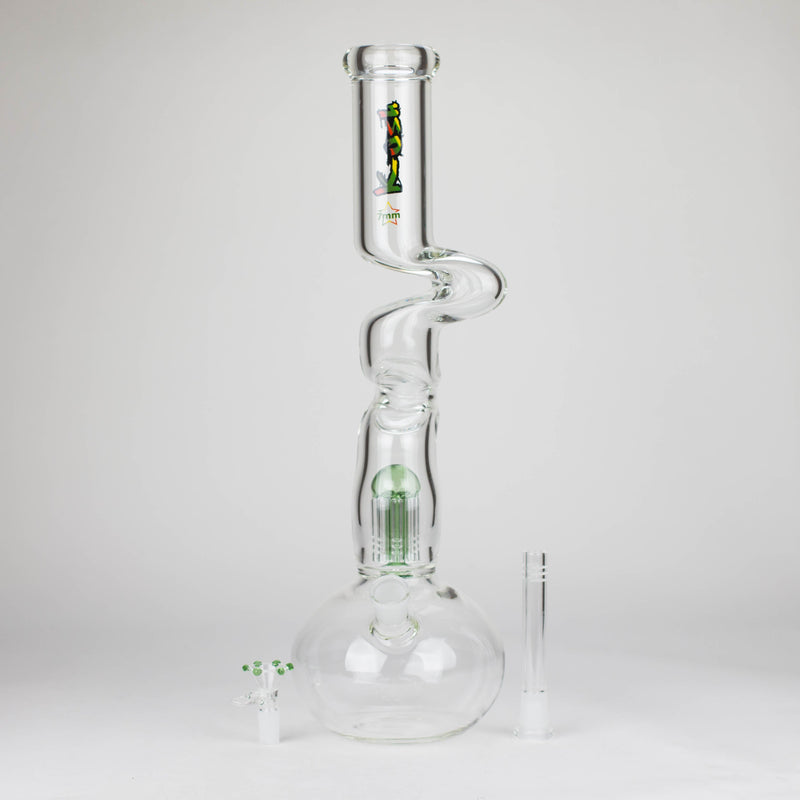 O Kush | 17" Zig-Zag Rasta 420 glass bong