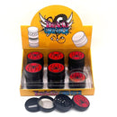 Spider Black Metal Grinder 52mm 4 parts Box of 12 Display Pack NIBO Distribution