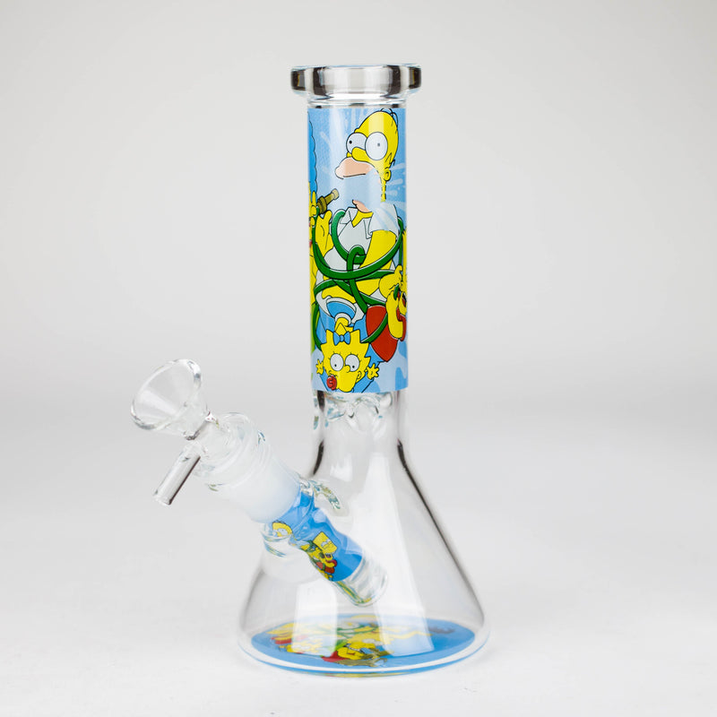 O 10" 4mm Cartoon Design Beaker Bong [PIP877]