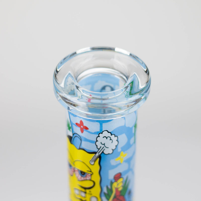 O 10" 4mm Cartoon Design Beaker Bong [PIP877]