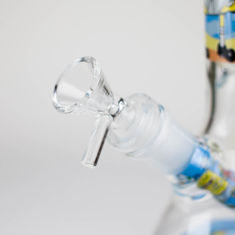 O 10" 4mm Cartoon Design Beaker Bong [PIP877]