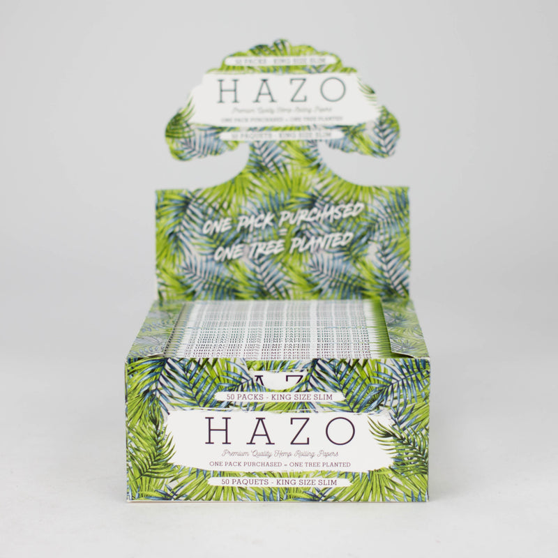 O  HAZO Hemp Rolling Papers | King Size Slim - Full Display of 50x Booklets | Plants 50 Trees!