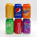 Soda Pop Stash Can Glass Pipe Assorted Designs Box of 6 Glass Bong Super Supplys Inc