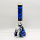 14" 7mm Skull Beaker Glass Bong [P8] Glass Bong Super Supplys Inc Blue