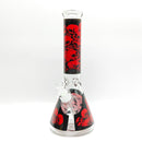 14" 7mm Skull Beaker Glass Bong [P8] Glass Bong Super Supplys Inc Red