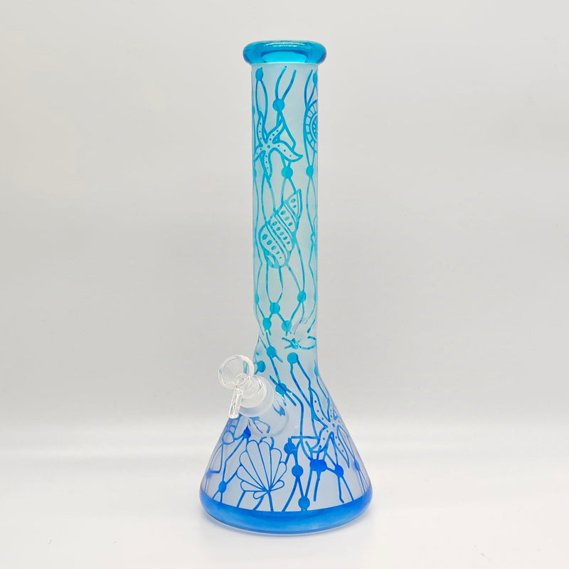 14" 5mm Abstract Design Beaker Glass Bong [LOT0072]_4