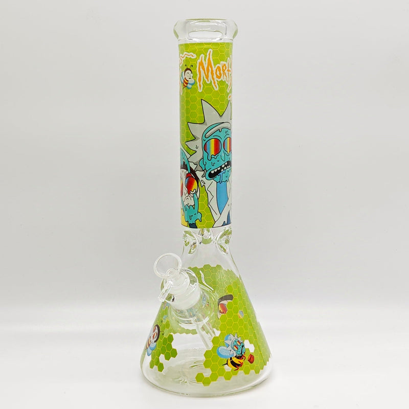 14" 7mm R&M Cartoon Beaker Glass Bong [P29]_3