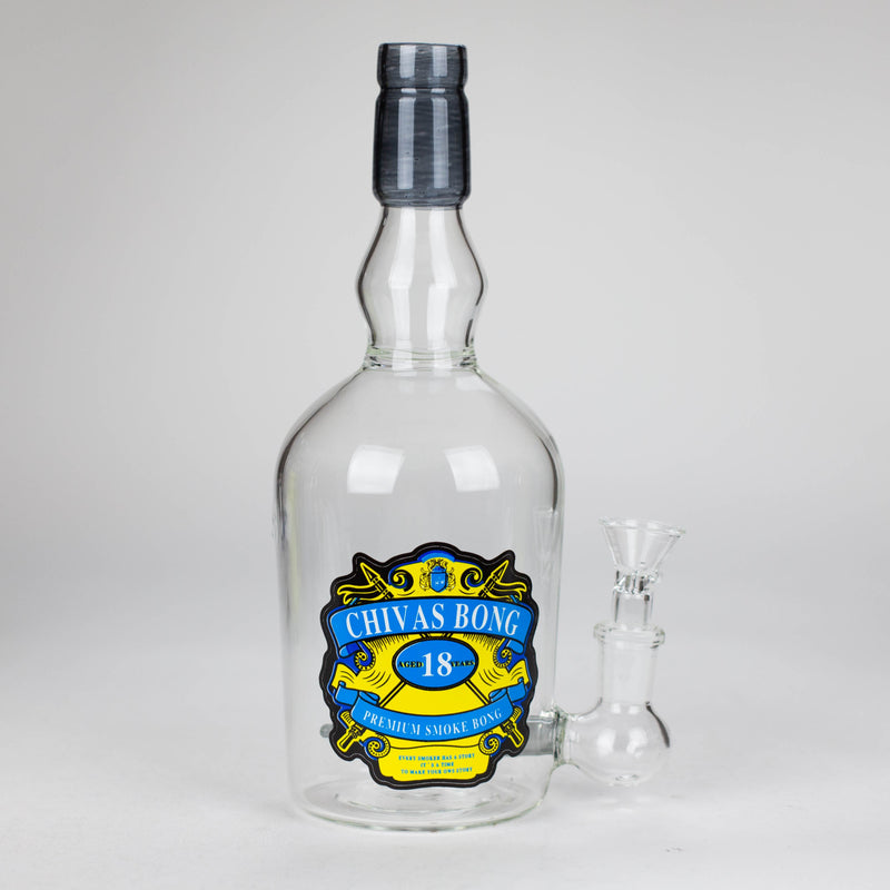 O 9" Liquor Bottle Glass Bong [MK-BB01]