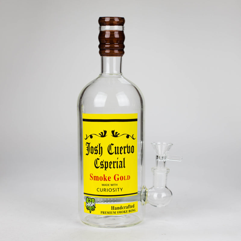 O 9" Liquor Bottle Glass Bong [MK-BB01]