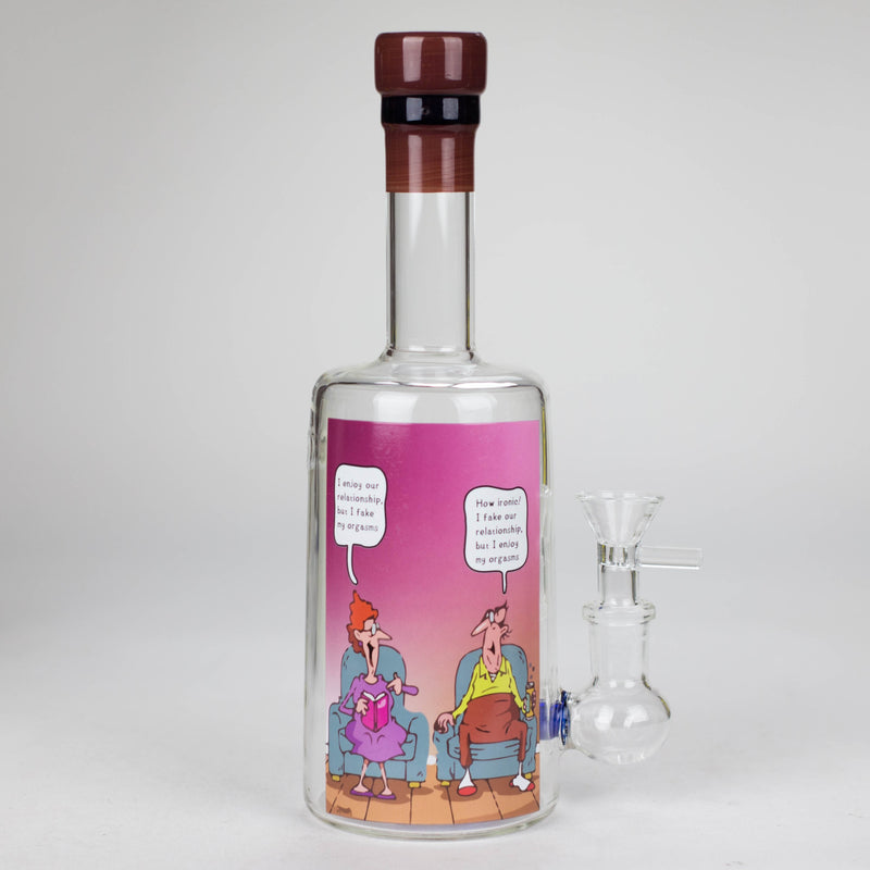 O 9" Liquor Bottle Glass Bong [MK-BB01]