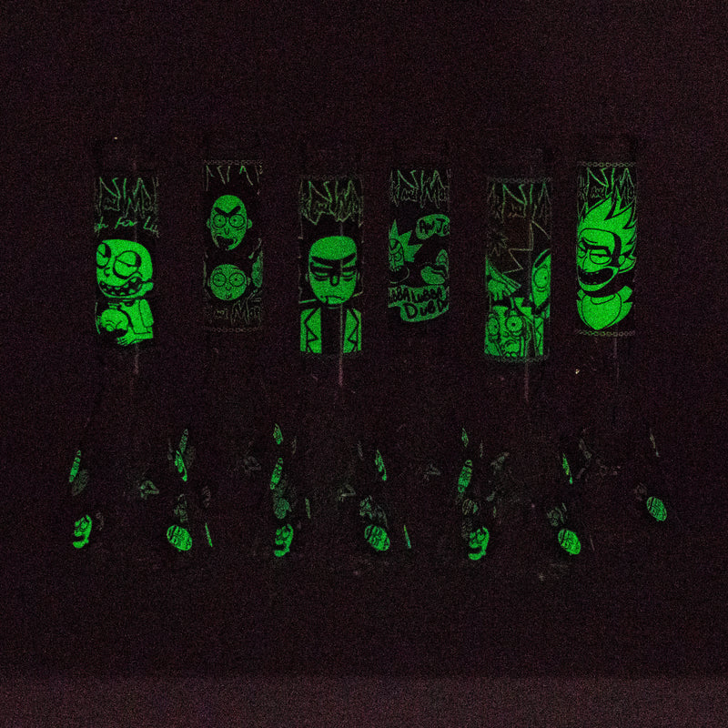 O 10" Comic Blast Glow in the dark Glass Bong [MG-160]