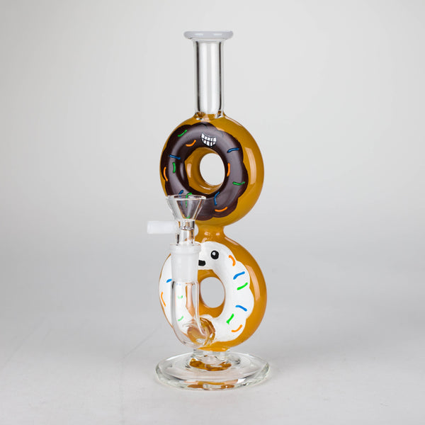 O 8.75" Double Donut Glass Bong [MK-BB04]