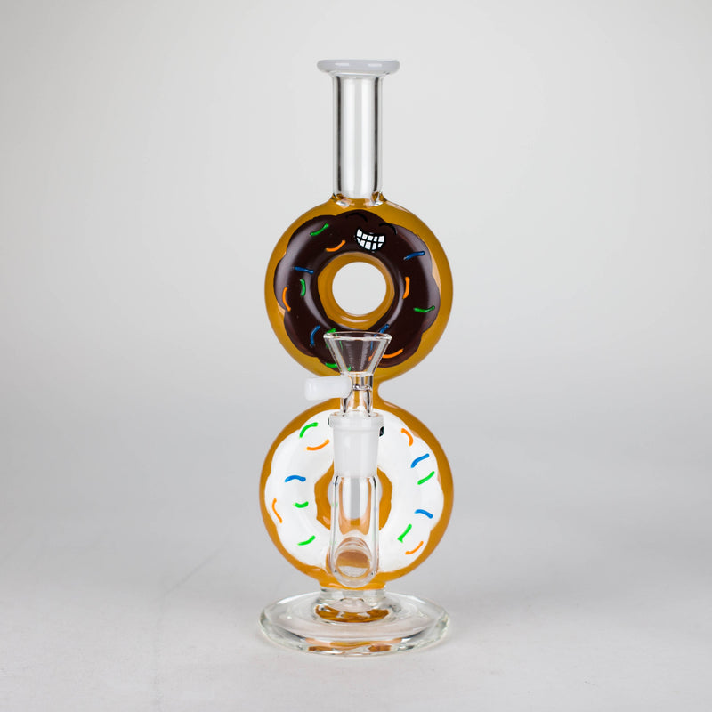 O 8.75" Double Donut Glass Bong [MK-BB04]