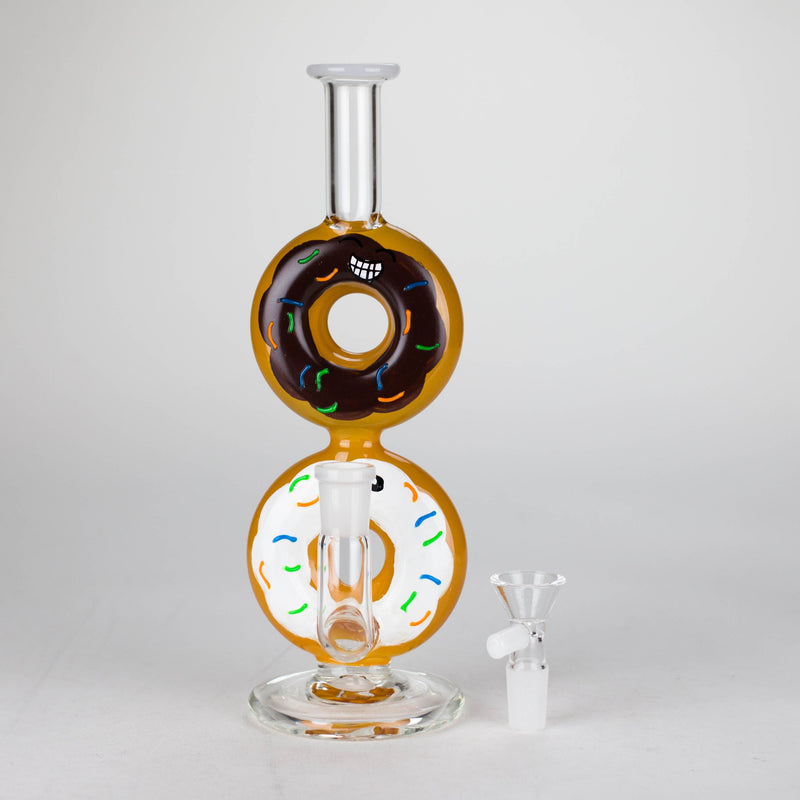 O 8.75" Double Donut Glass Bong [MK-BB04]