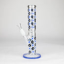 10" Color accented Staight Tube Glass Bong With Maple Leaf Design Glass Bong 777 Smoke