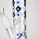 10" Color accented Staight Tube Glass Bong With Maple Leaf Design Glass Bong 777 Smoke